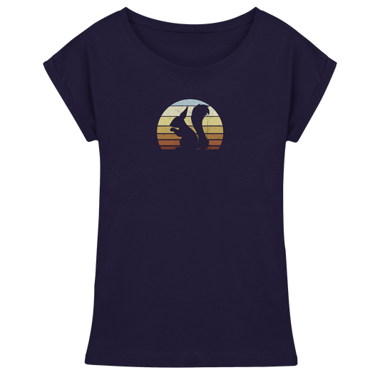 Retro Eichhörnchen Silhouette - Womens Extended Shoulder T-Shirt