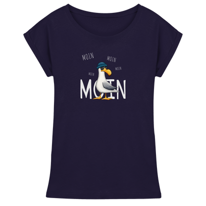 Moin Moin Lässige Hipster Möwe  - Womens Extended Shoulder T-Shirt