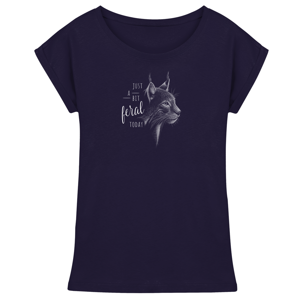 Just A Bit Feral Today! Wildkatze - Womens Extended Shoulder T-Shirt
