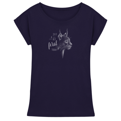 Just A Bit Feral Today! Wildkatze - Womens Extended Shoulder T-Shirt