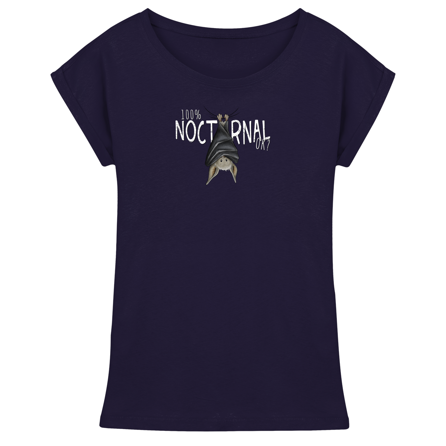 100% nachtaktive Fledermaus - Womens Extended Shoulder T-Shirt