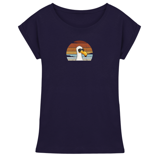 Cool lässige Retro Möwe - Womens Extended Shoulder T-Shirt