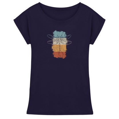 Retro Kunst Libelle | Vintage Dragonfly - Womens Extended Shoulder T-Shirt