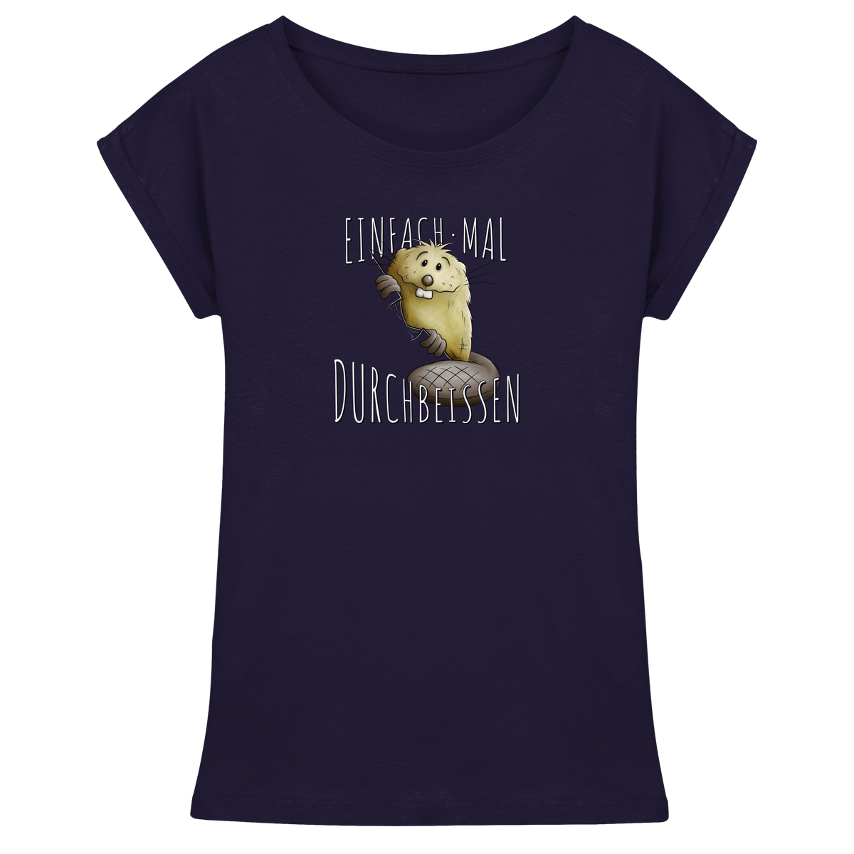 Einfach mal Durchbeissen Biber - Womens Extended Shoulder T-Shirt
