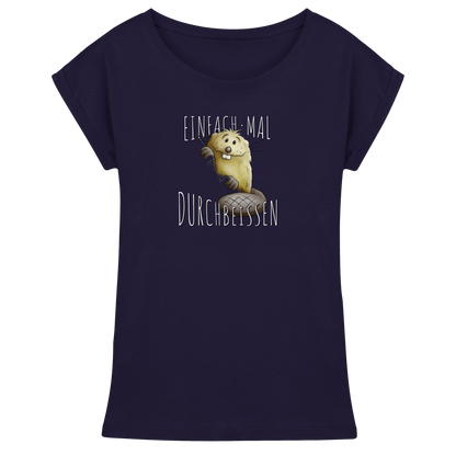 Einfach mal Durchbeissen Biber - Womens Extended Shoulder T-Shirt