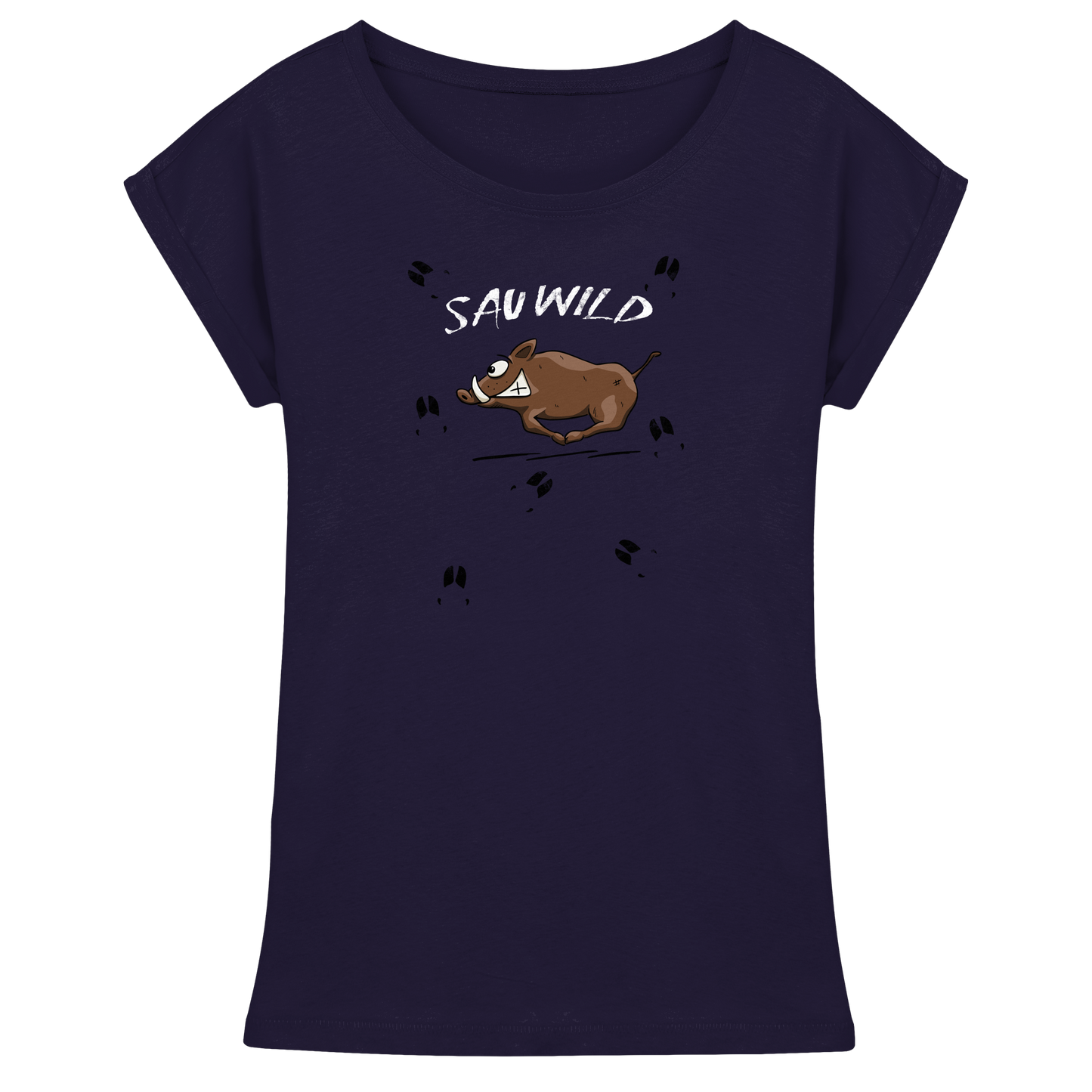 Sauwild wilde Sau | Wildschwein Keiler - Womens Extended Shoulder T-Shirt