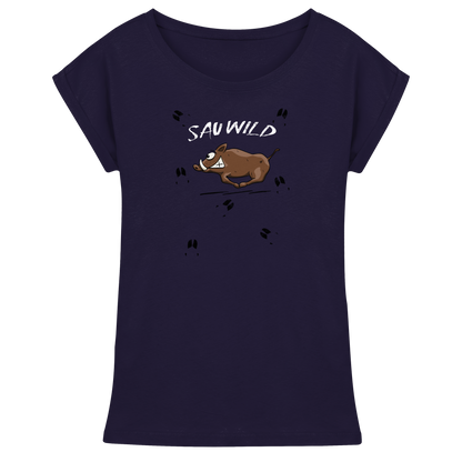 Sauwild wilde Sau | Wildschwein Keiler - Womens Extended Shoulder T-Shirt