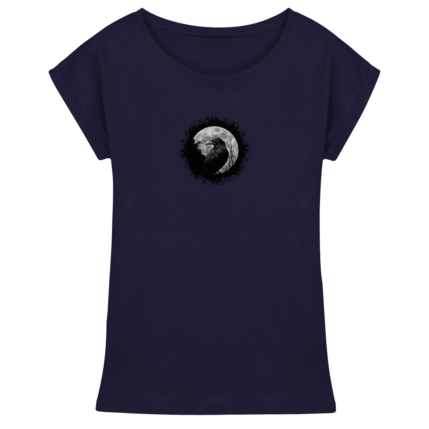 Schwarzer Rabe bei Vollmond  - Womens Extended Shoulder T-Shirt