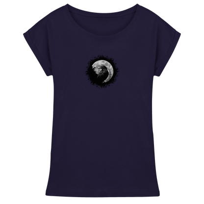 Schwarzer Rabe bei Vollmond  - Womens Extended Shoulder T-Shirt