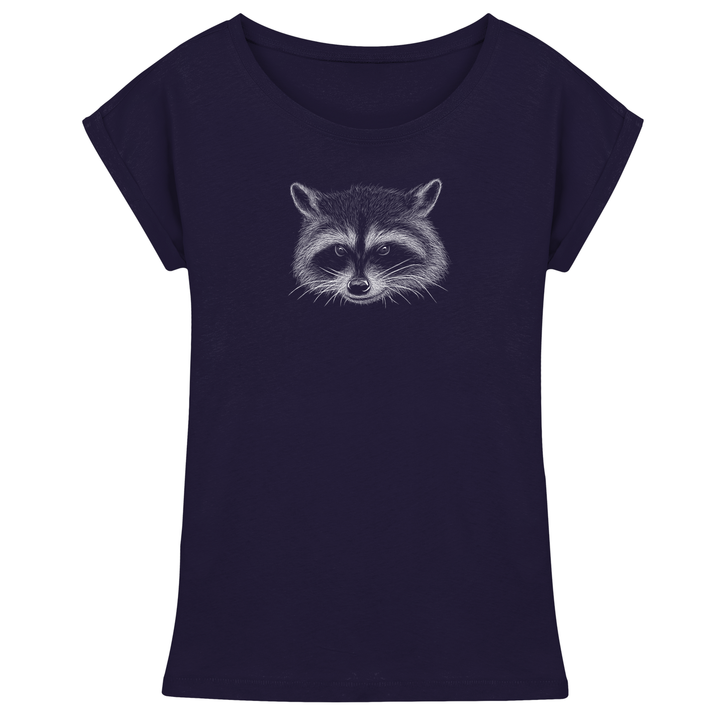Waschbär Illustration Kritzelkunst - Womens Extended Shoulder T-Shirt