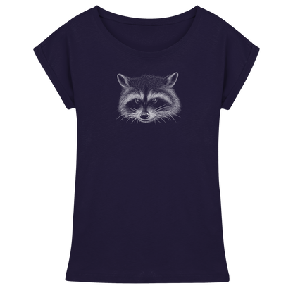 Waschbär Illustration Kritzelkunst - Womens Extended Shoulder T-Shirt
