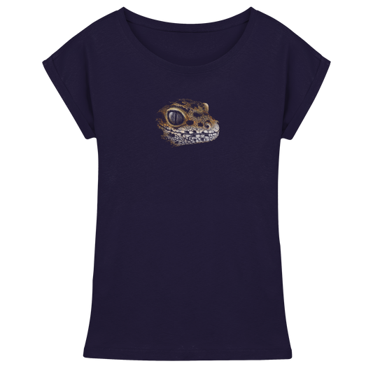 Leopard Gecko Skizze Kritzelkunst - Womens Extended Shoulder T-Shirt