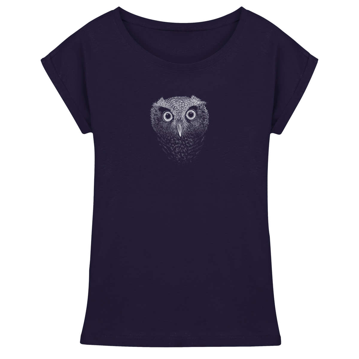 Eule Kritzelkunst Illustration - Womens Extended Shoulder T-Shirt