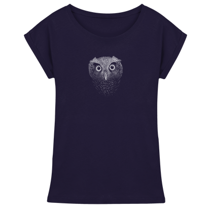 Eule Kritzelkunst Illustration - Womens Extended Shoulder T-Shirt