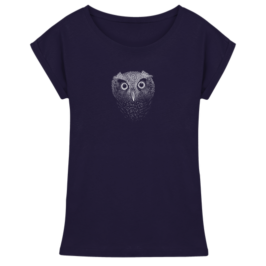 Eule Kritzelkunst Illustration - Womens Extended Shoulder T-Shirt
