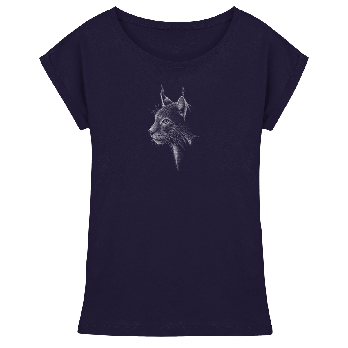 Luchs Kritzelkunst Wildkatze Illustration - Womens Extended Shoulder T-Shirt