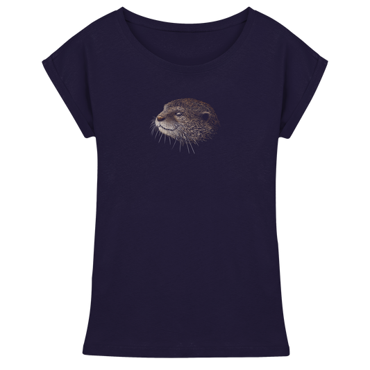 Otter Bleistift Zeichnung KritzelKunst - Womens Extended Shoulder T-Shirt