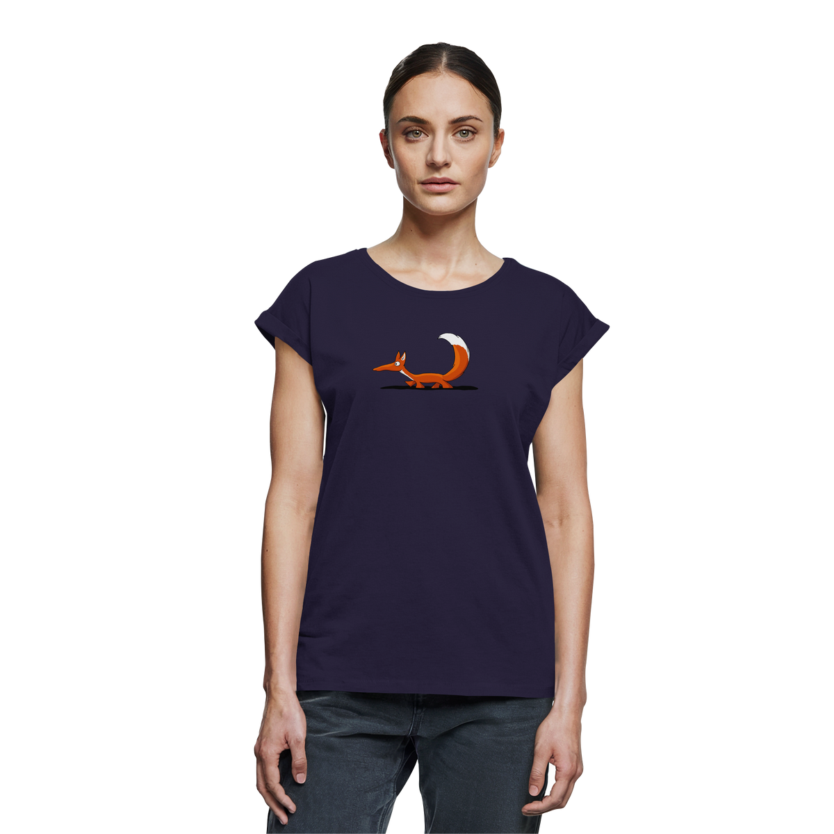 Lässiger cooler Fuchs | Mr. Fox, der Schleicher - Womens Extended Shoulder T-Shirt