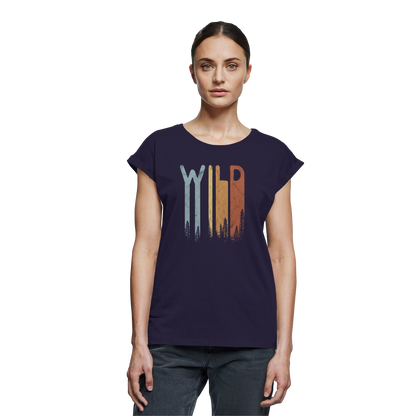 Wild Retro Schriftzug - Womens Extended Shoulder T-Shirt