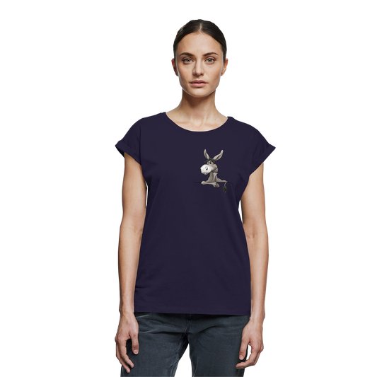 Lustiger lässiger Esel - Womens Extended Shoulder T-Shirt