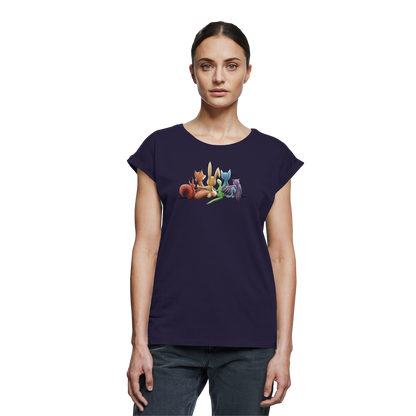 Regenbogen Tiere für Freundschaft, Toleranz und Vielfalt - Womens Extended Shoulder T-Shirt