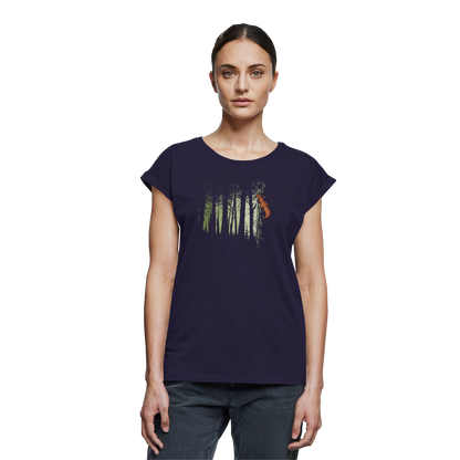 Eichhörnchen im Zwielicht-Wald - Womens Extended Shoulder T-Shirt