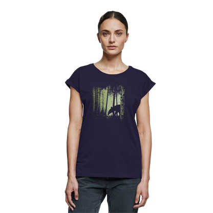 Lässiger Tapir im Zwielicht Wald - Womens Extended Shoulder T-Shirt