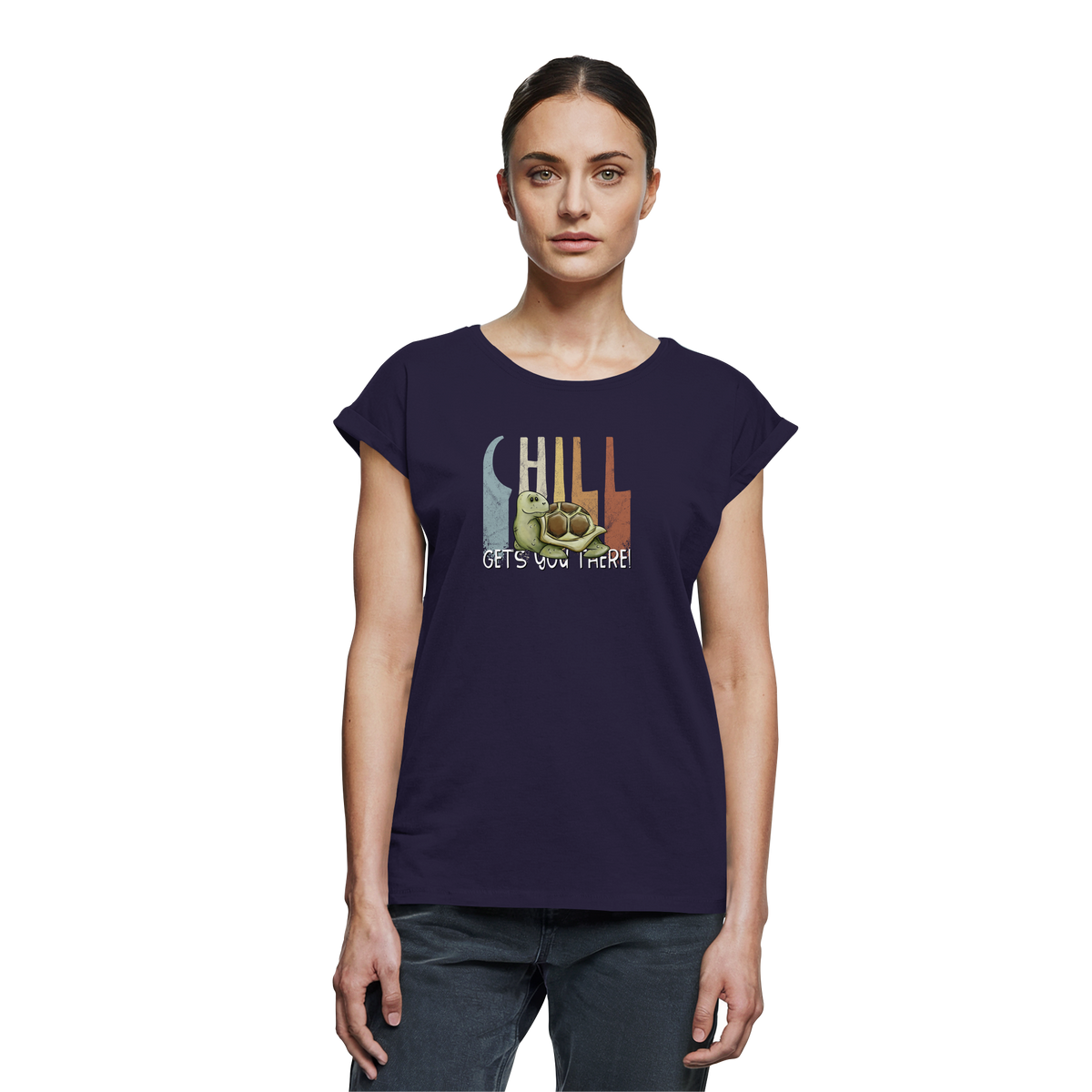 Gechillt gemütliche Schildkröte - Womens Extended Shoulder T-Shirt