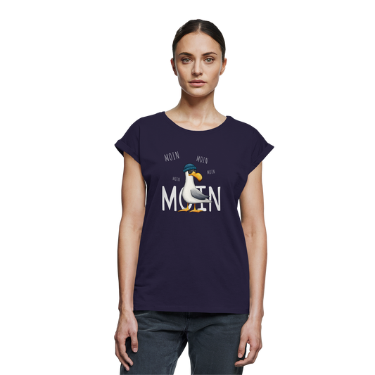 Moin Moin Lässige Hipster Möwe  - Womens Extended Shoulder T-Shirt