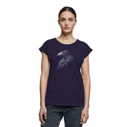 Kritzelkunst Rabe Krähe - Womens Extended Shoulder T-Shirt