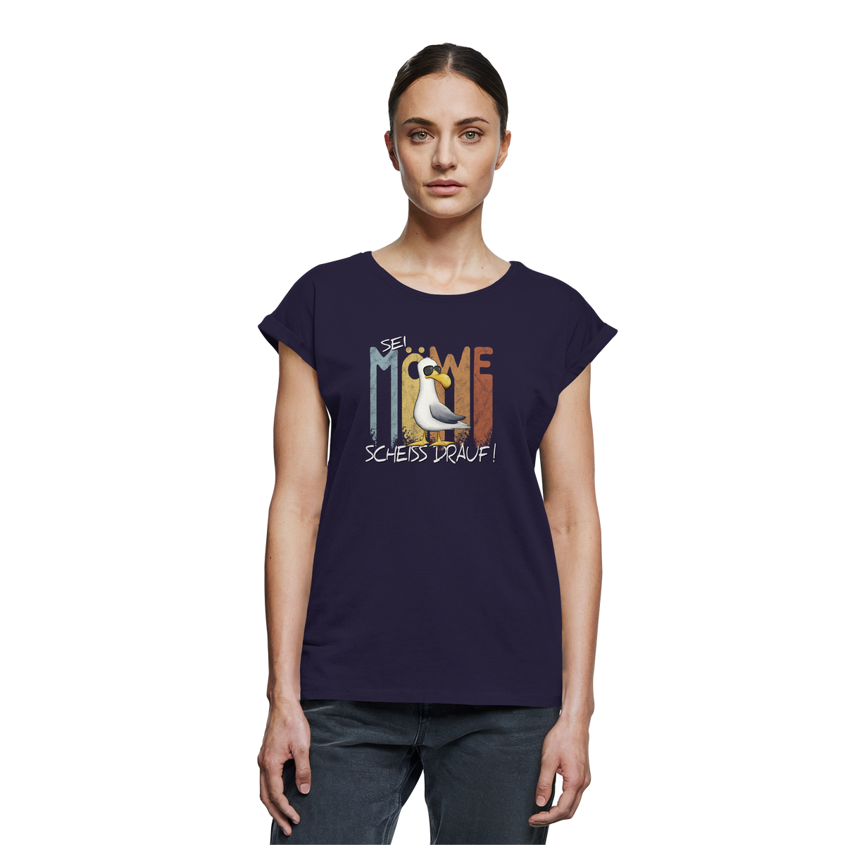 Sei Möwe Scheiß Drauf  - Womens Extended Shoulder T-Shirt