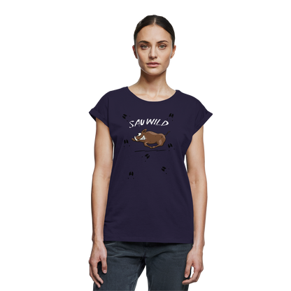 Sauwild wilde Sau | Wildschwein Keiler - Womens Extended Shoulder T-Shirt