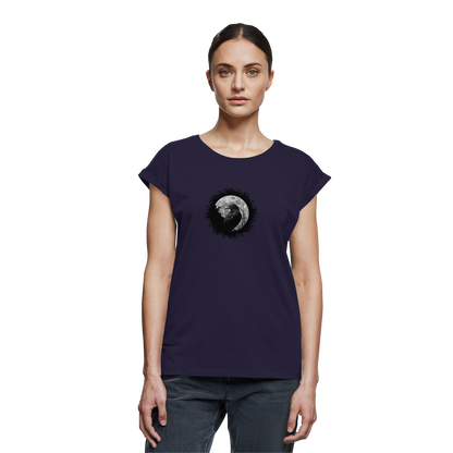 Schwarzer Rabe bei Vollmond  - Womens Extended Shoulder T-Shirt