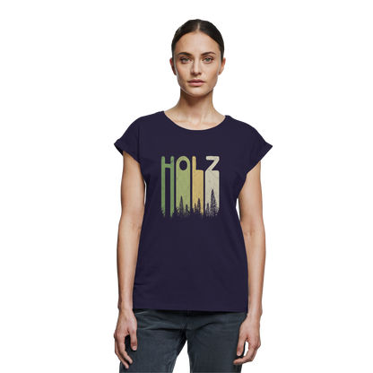 Holz Retro Wald Schriftzug - Womens Extended Shoulder T-Shirt