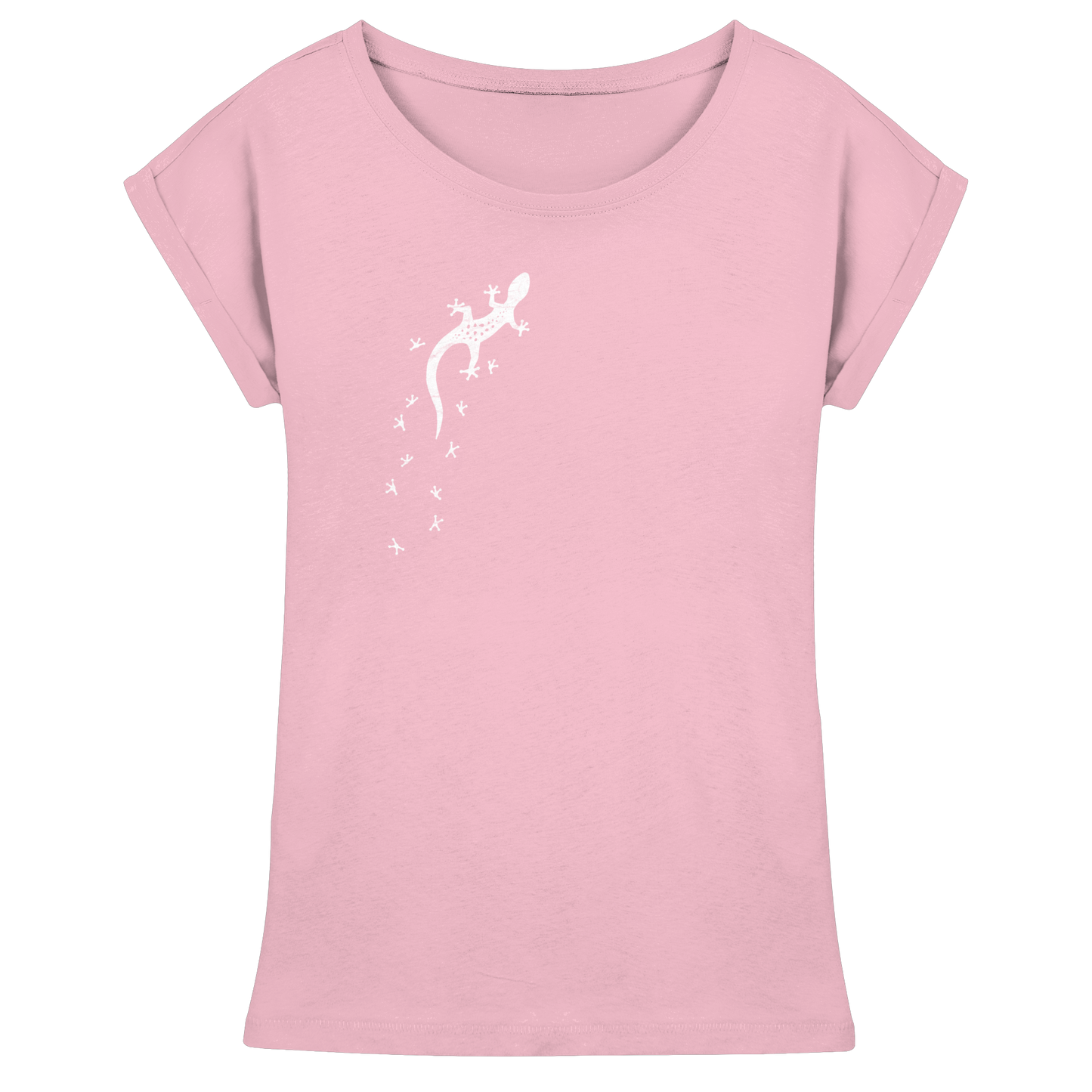 Gecko Eidechse Silhouette hell - Womens Extended Shoulder T-Shirt