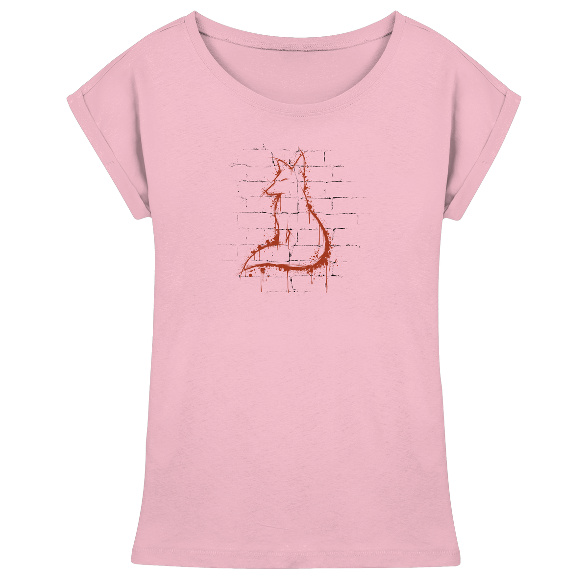 Street Art Fuchs Silhouette - Womens Extended Shoulder T-Shirt