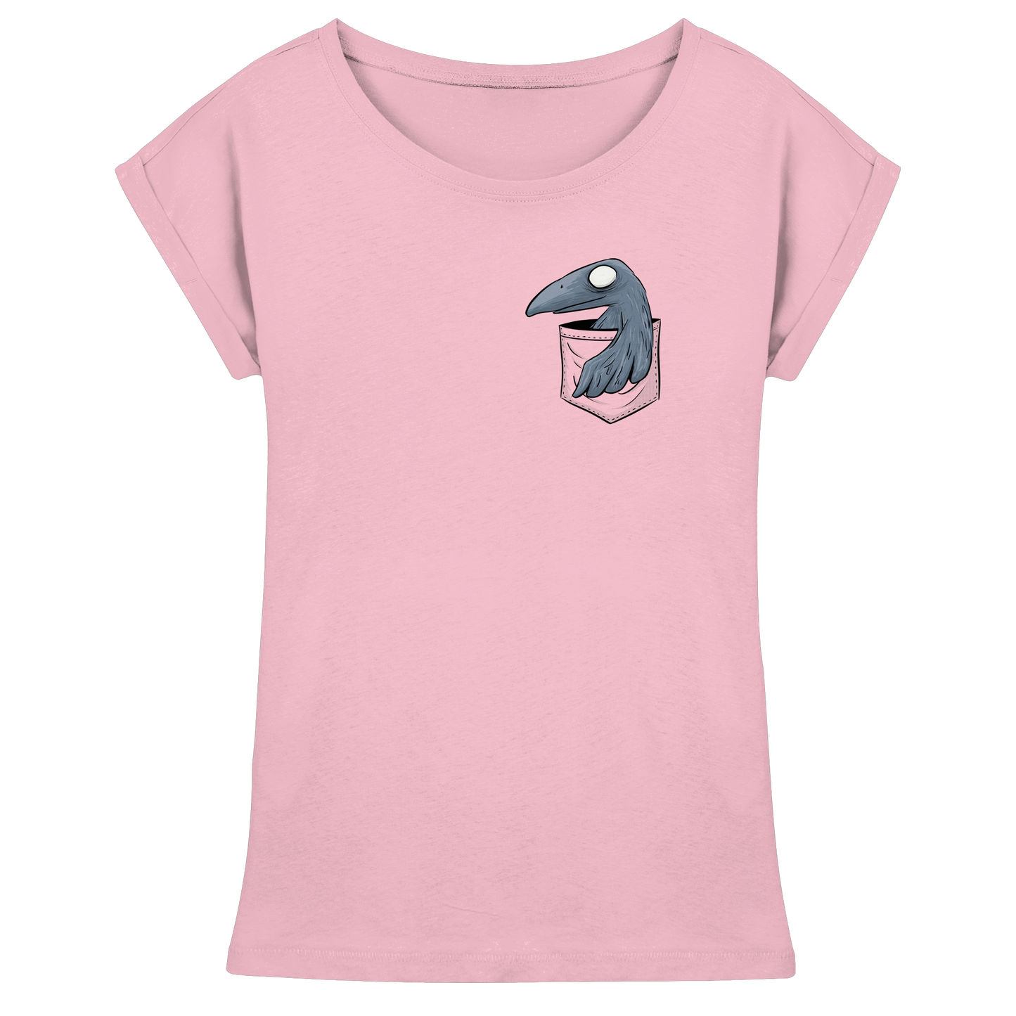 Grufti Rabe Krähe in der Tasche - Womens Extended Shoulder T-Shirt