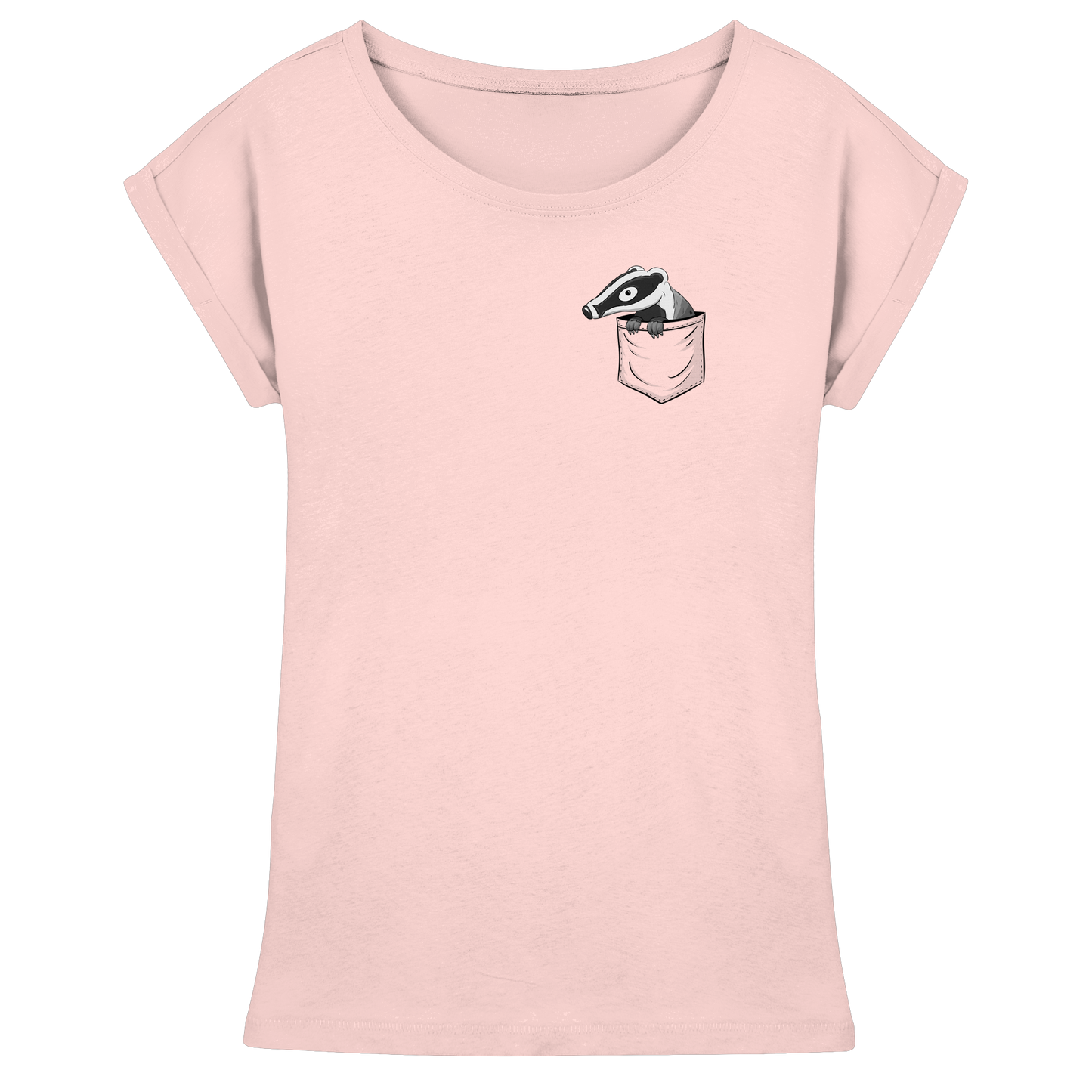 Lustig gemütlicher Dachs In der Tasche - Womens Extended Shoulder T-Shirt