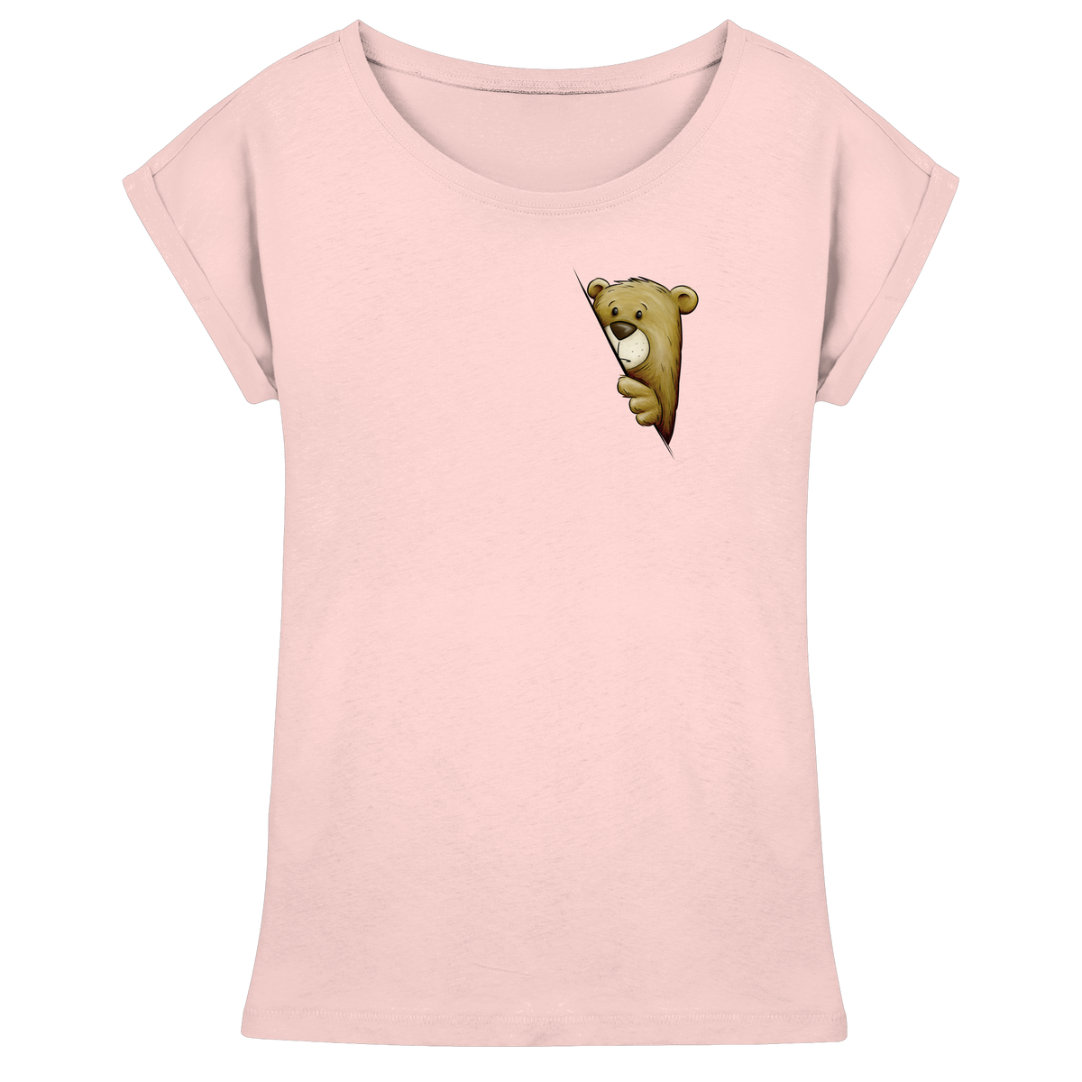 Funky Bär Illustration - Womens Extended Shoulder T-Shirt