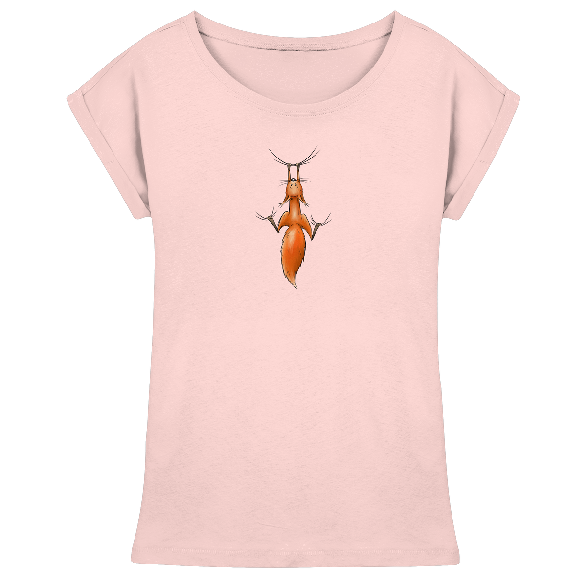 Rotes Eichhörnchen hängt ab - Womens Extended Shoulder T-Shirt