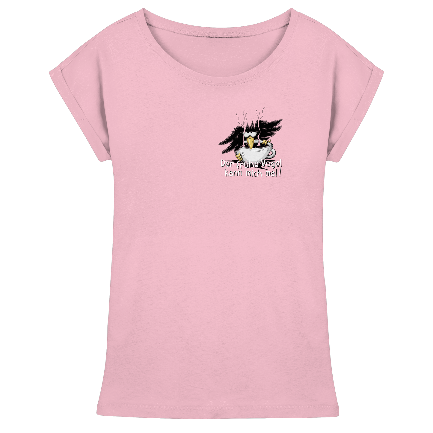 Der frühe Vogel kann mich mal | Kaffee Rabe - Womens Extended Shoulder T-Shirt