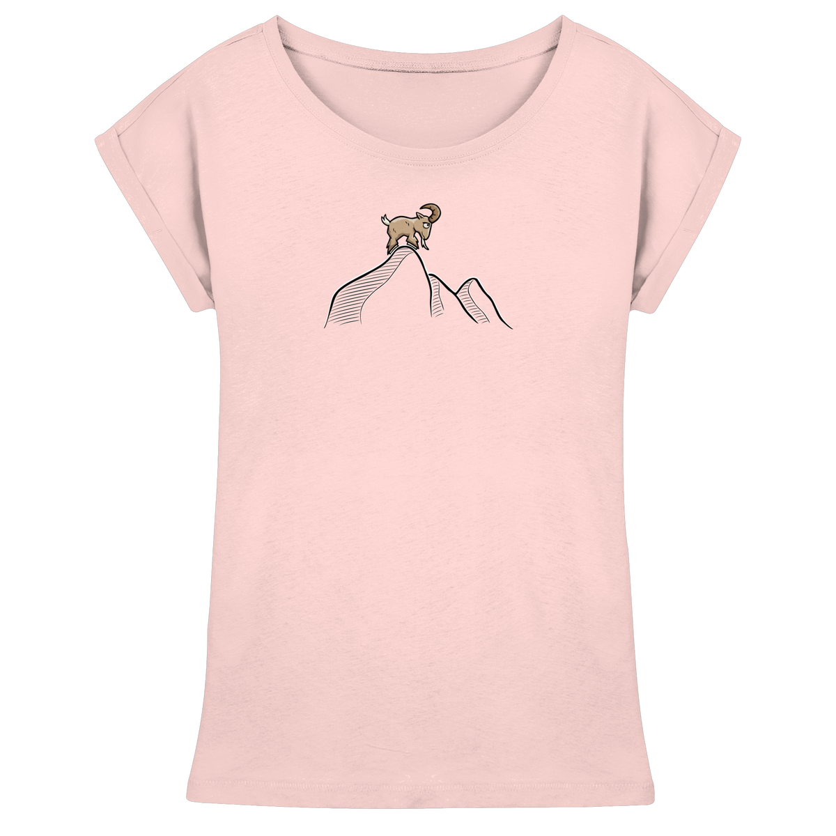 Ziegenbock in den Bergen - Womens Extended Shoulder T-Shirt