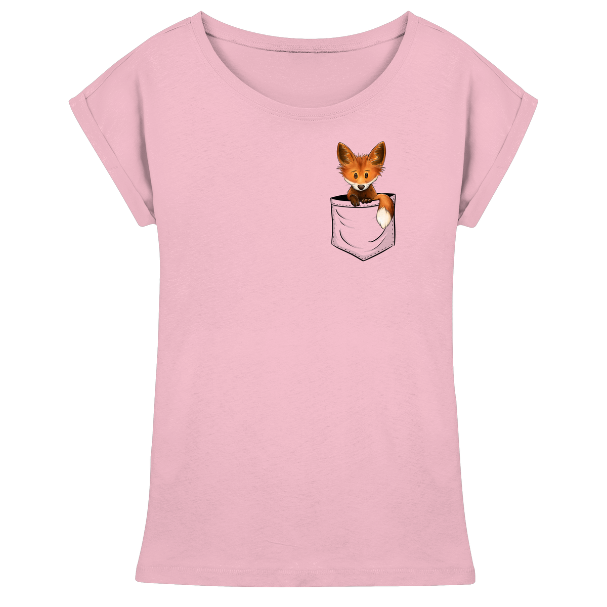 Funky Fuchs in der Tasche - Womens Extended Shoulder T-Shirt