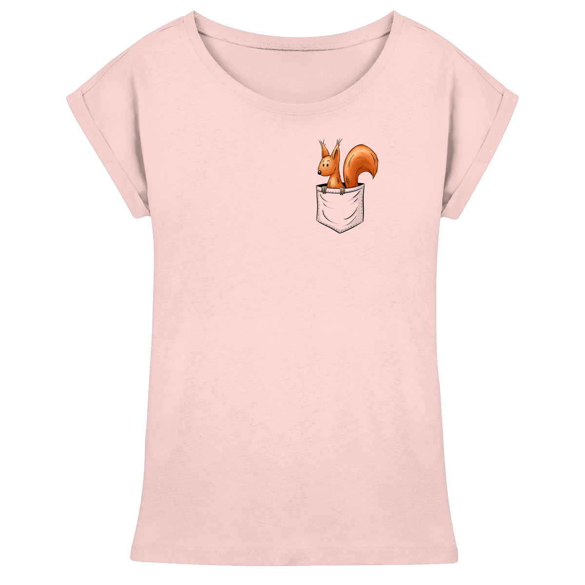 Lässiges Eichhörnchen In Tasche - Womens Extended Shoulder T-Shirt