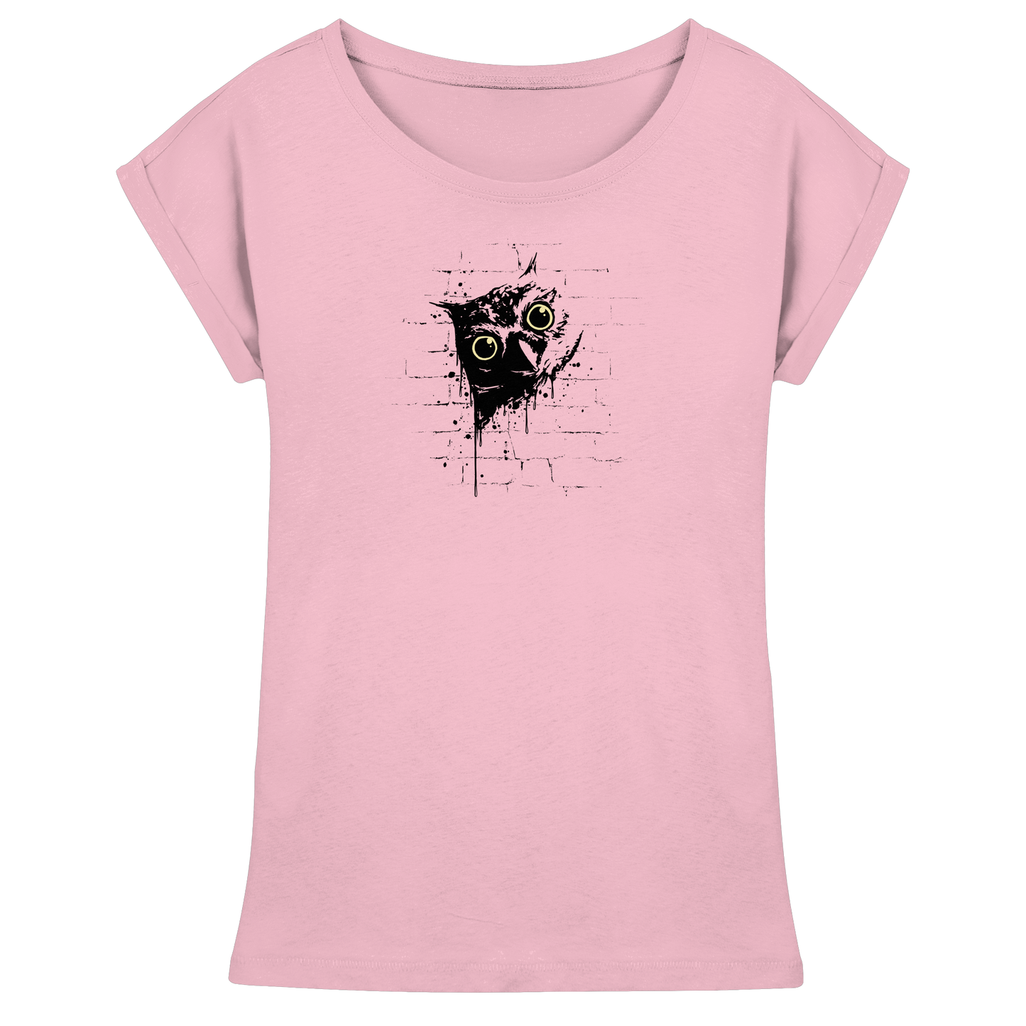 Lässige Street Art Eule - Womens Extended Shoulder T-Shirt