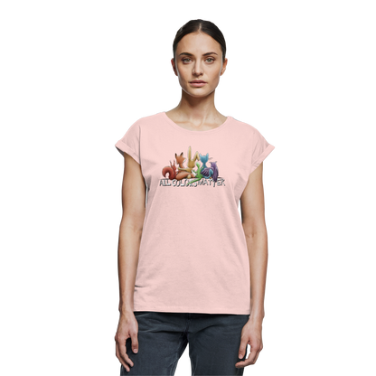 All Colors Matter! Regenbogen Tiere für Vielfalt - Womens Extended Shoulder T-Shirt
