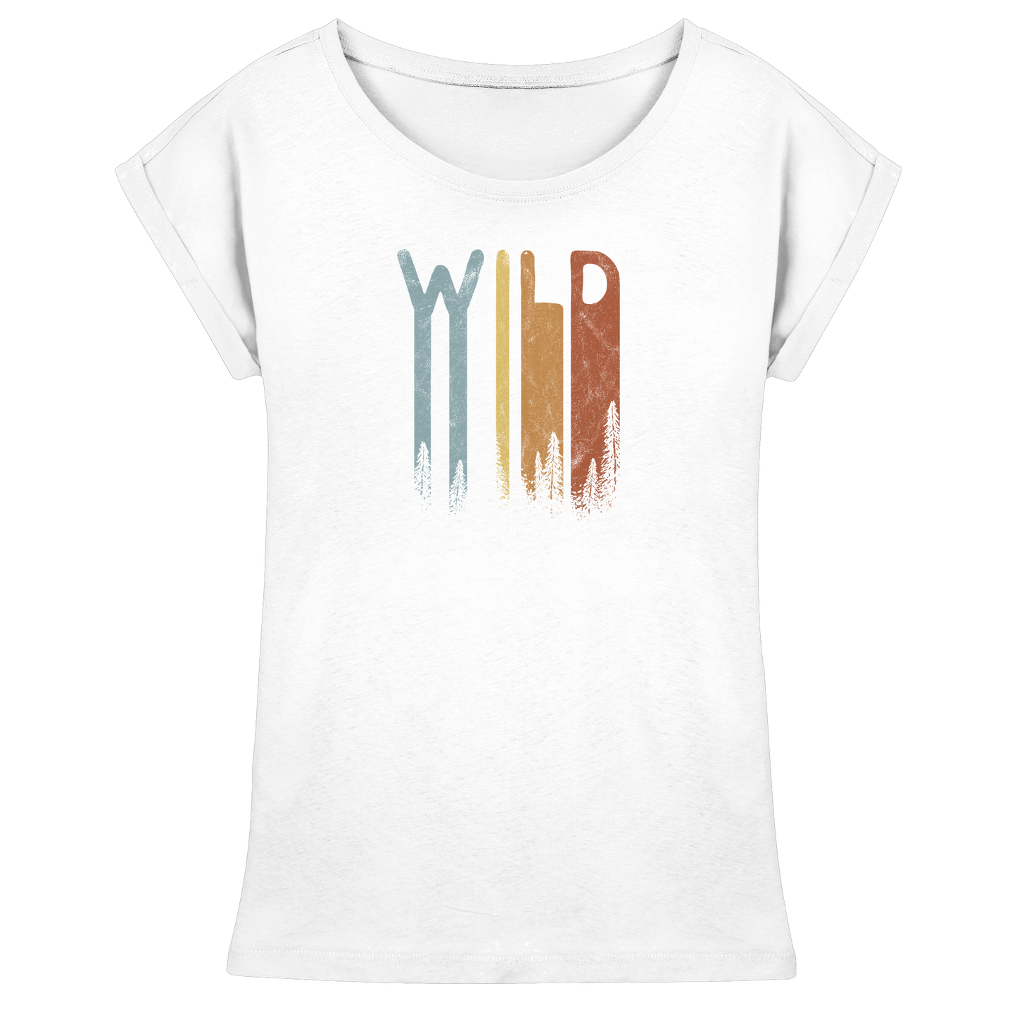 Wild Retro Schriftzug - Womens Extended Shoulder T-Shirt