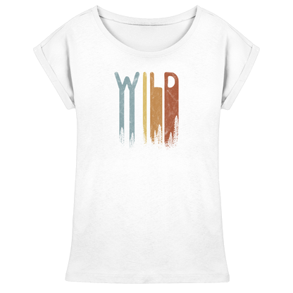 Wild Retro Schriftzug - Womens Extended Shoulder T-Shirt