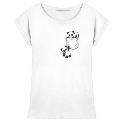 Kawaii Pandas in der Tasche - Womens Extended Shoulder T-Shirt