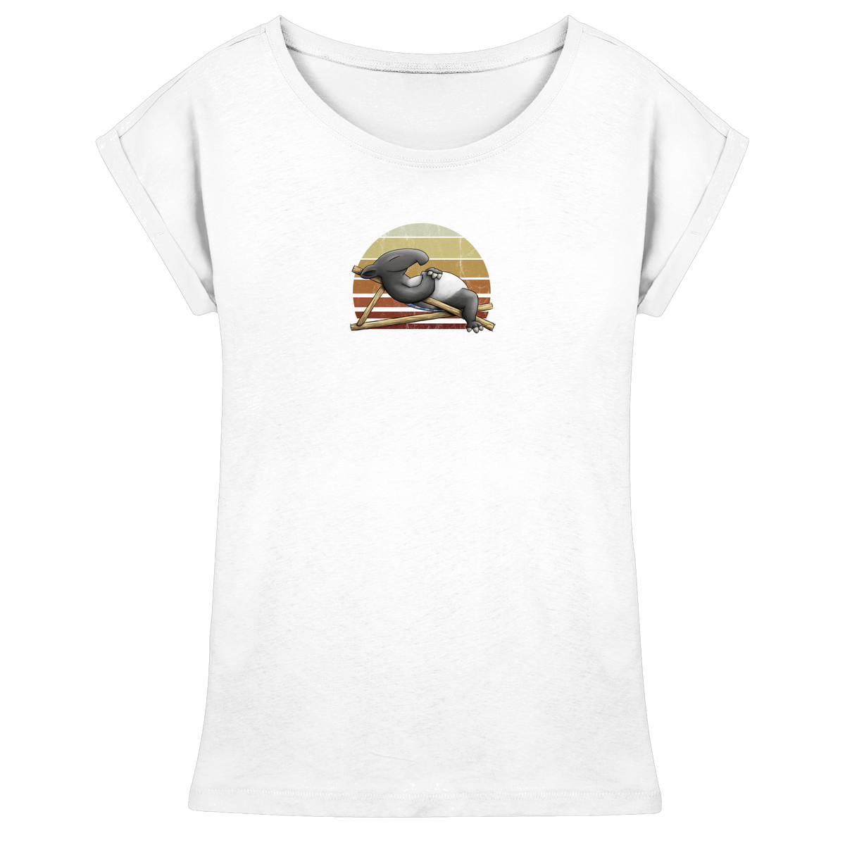 Lässiger Retro Sundown Tapir - Womens Extended Shoulder T-Shirt